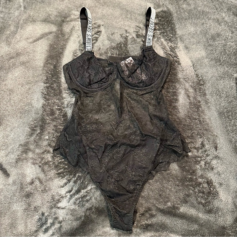 Victoria's Secret Black Lace Bodysuit